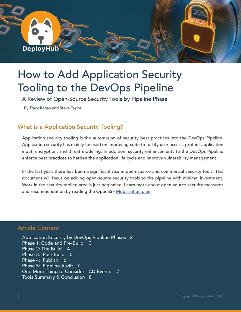 Application Security Tooling in DevOps Pipeline
