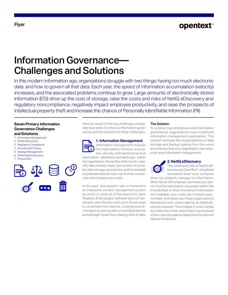 Information Governance Challenges and Solutions