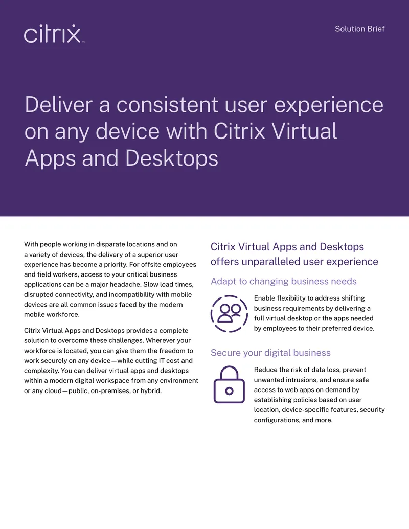 Citrix Virtual Apps and Desktops Solution Brief