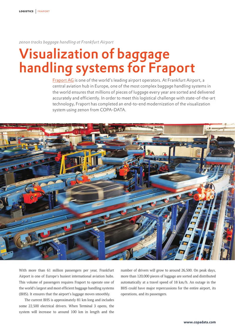 Centralized Baggage Handling System Visualization at Frankfurt Airport
