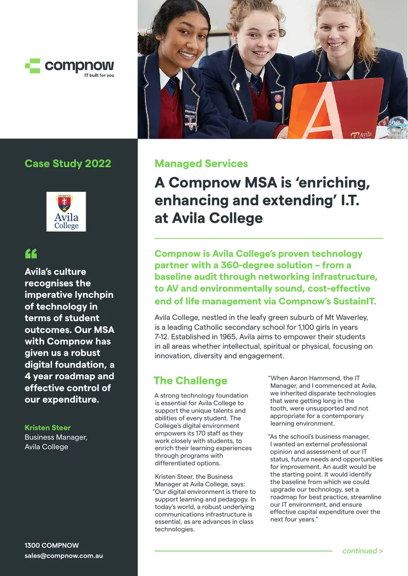 Avila College IT Infrastructure Improvement Case Study