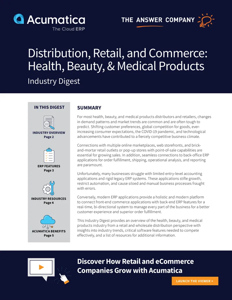 Health, Beauty, and Medical Products Industry Digest