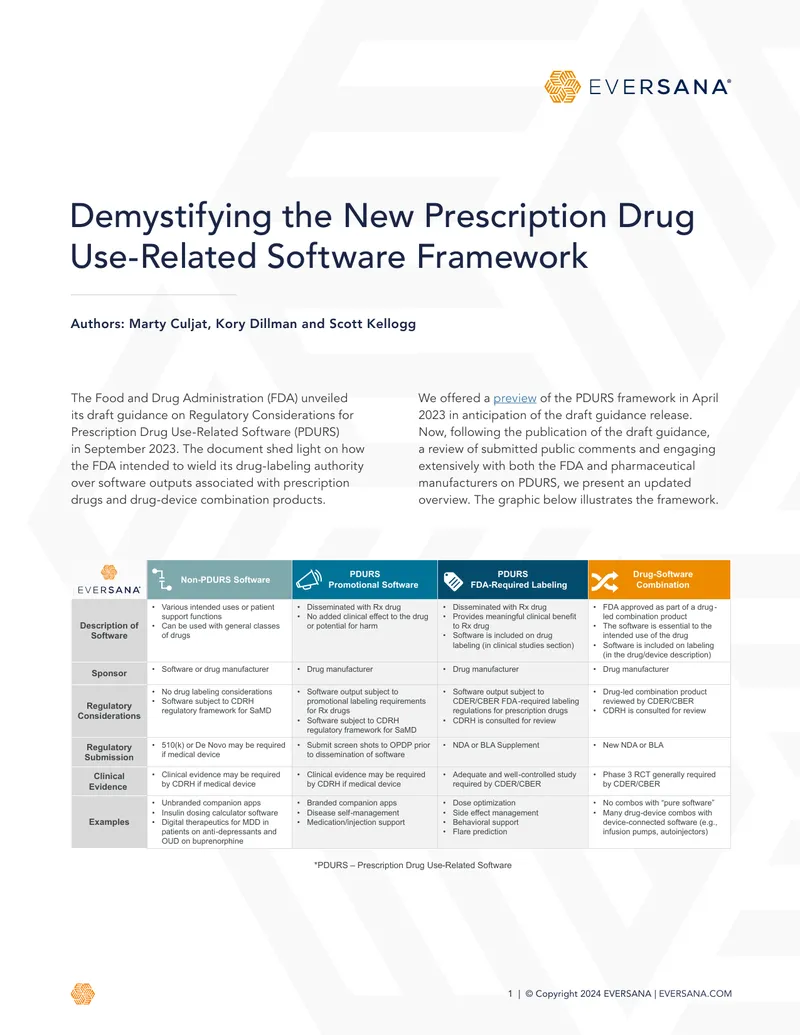 Regulatory Considerations for Prescription Drug Use-Related Software