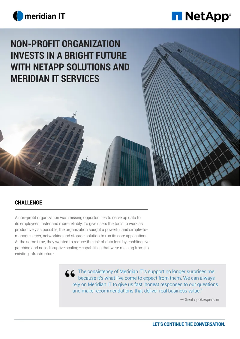Non-Profit Organization Infrastructure Enhancement with NetApp Solutions