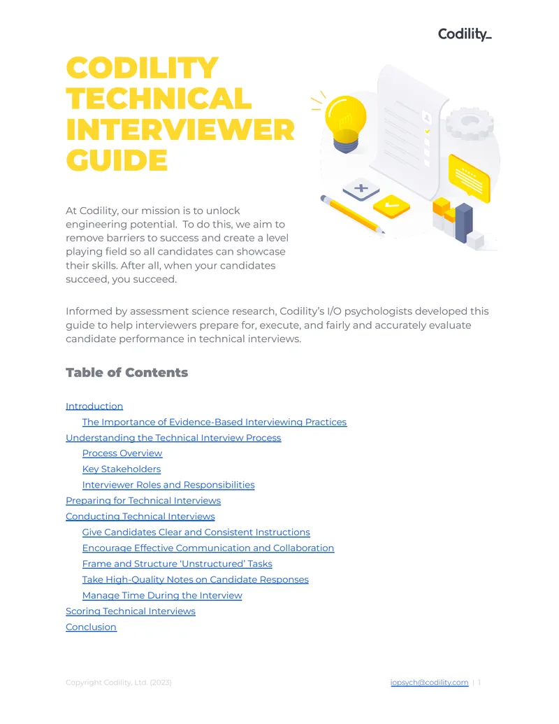 Codility Technical Interviewer Guide
