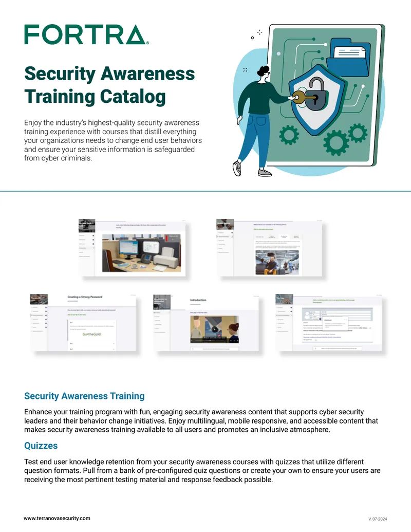 Security Awareness Training Catalog Overview
