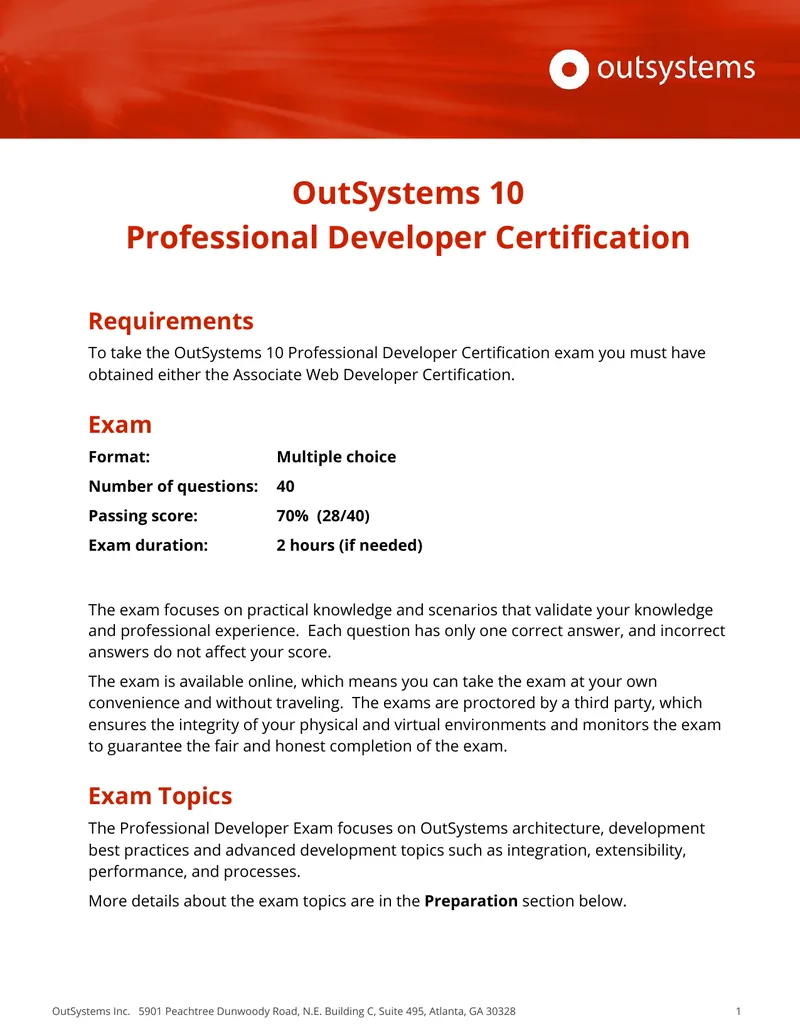 OutSystems 10 Professional Developer Certification Guide