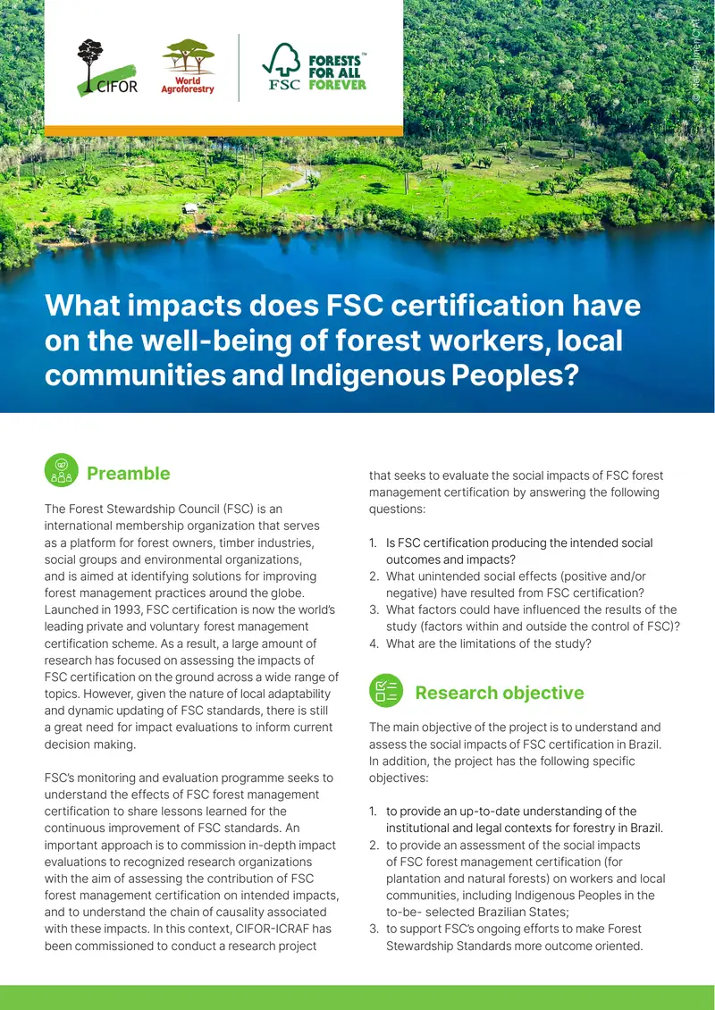 Social Impact Evaluation of FSC Certification in Brazil