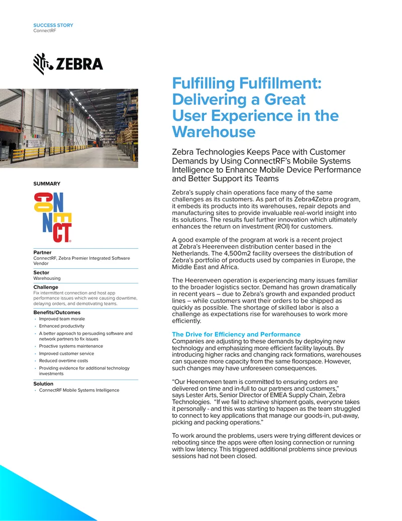 ConnectRF Mobile Systems Intelligence Success Story