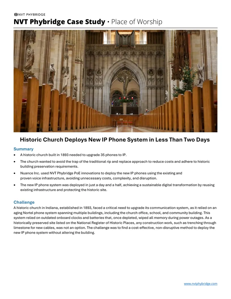 Historic Church IP Phone System Deployment Case Study
