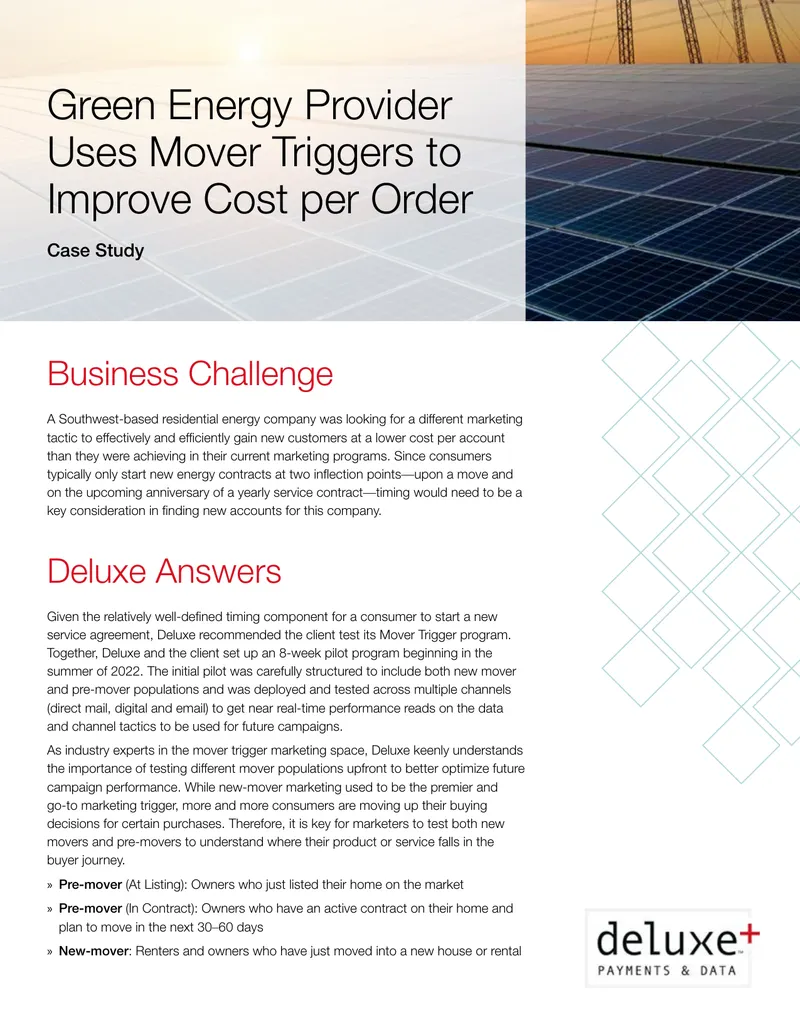 Green Energy Provider Mover Trigger Case Study
