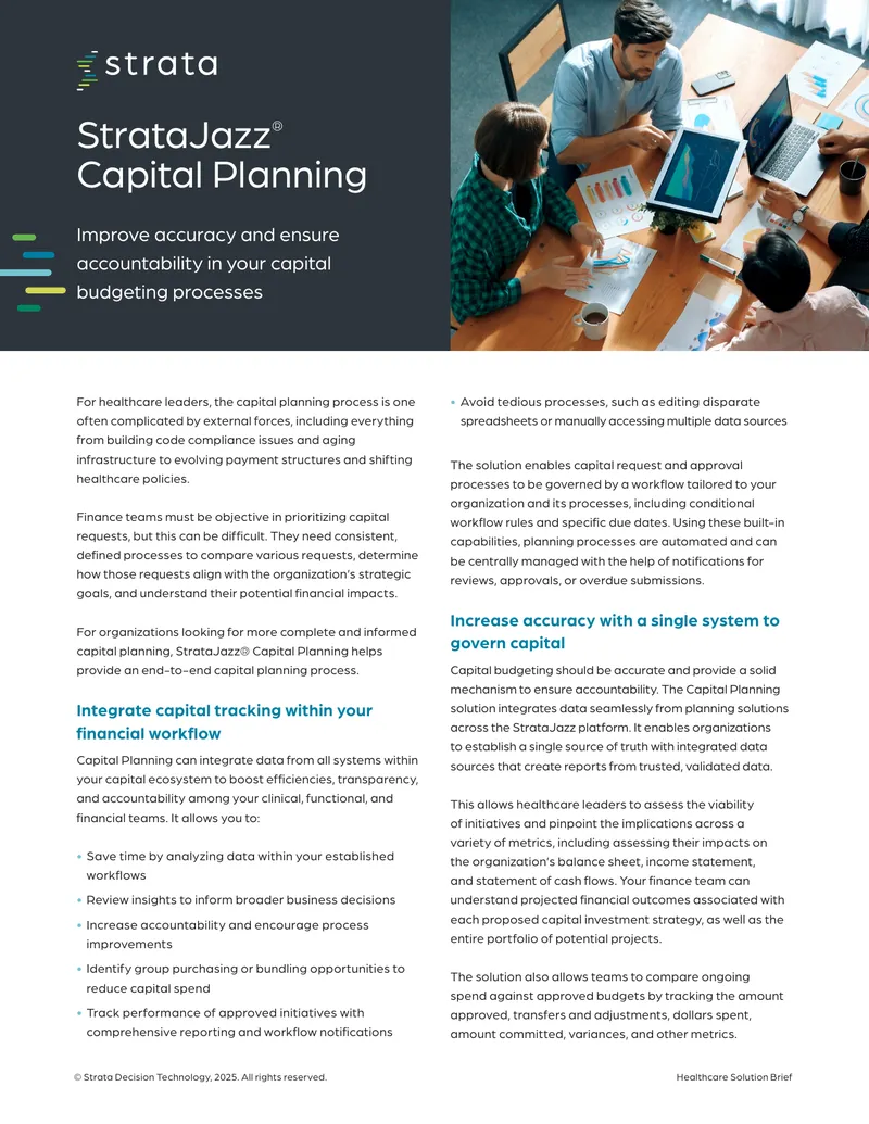 StrataJazz Capital Planning Solution Brief