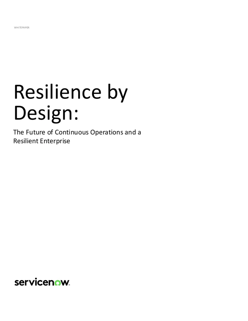 Resilience by Design for Operational Excellence