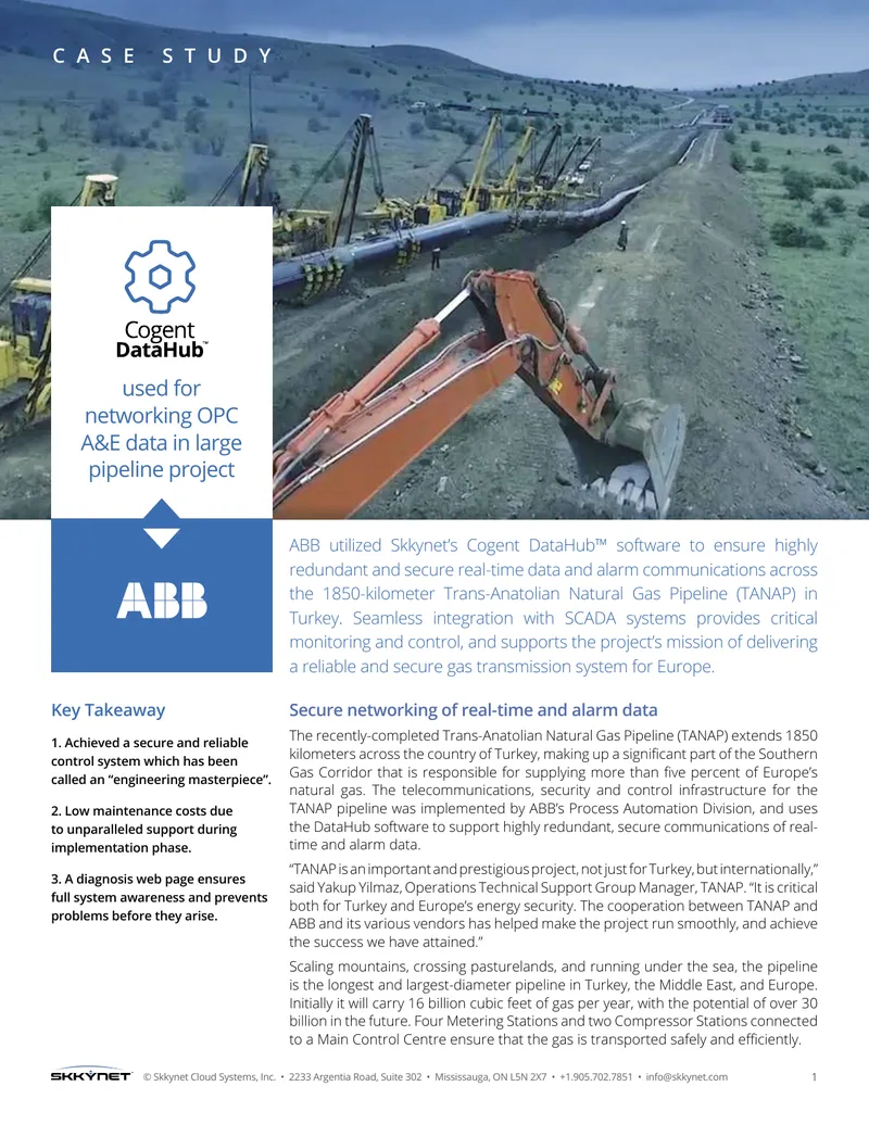 Secure Networking for Trans-Anatolian Natural Gas Pipeline
