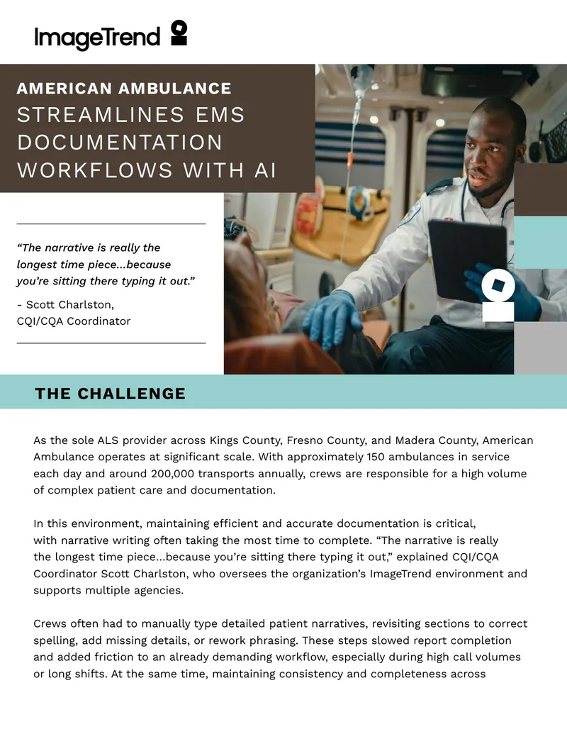 American Ambulance AI Documentation Workflow Improvement