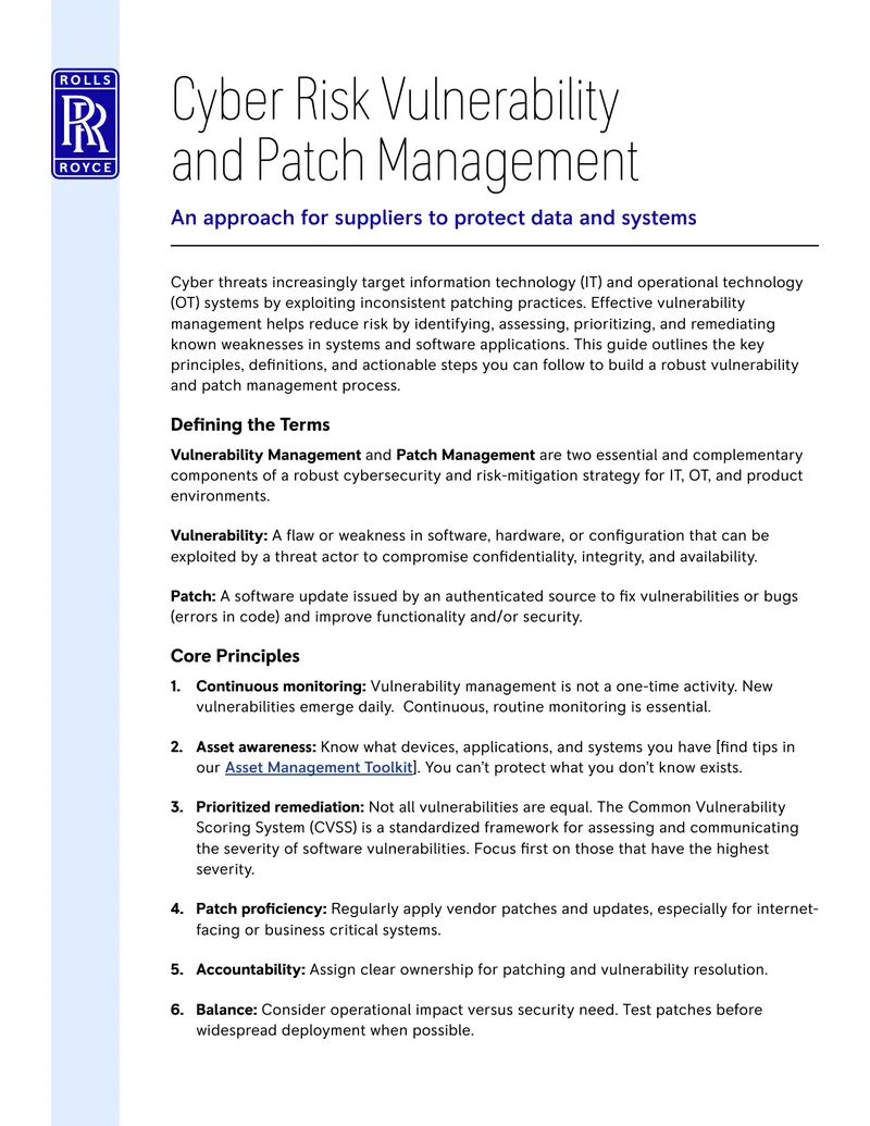 Cyber Risk Vulnerability and Patch Management Guide