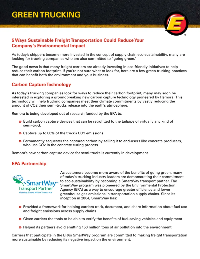 Sustainable Freight Transportation Practices