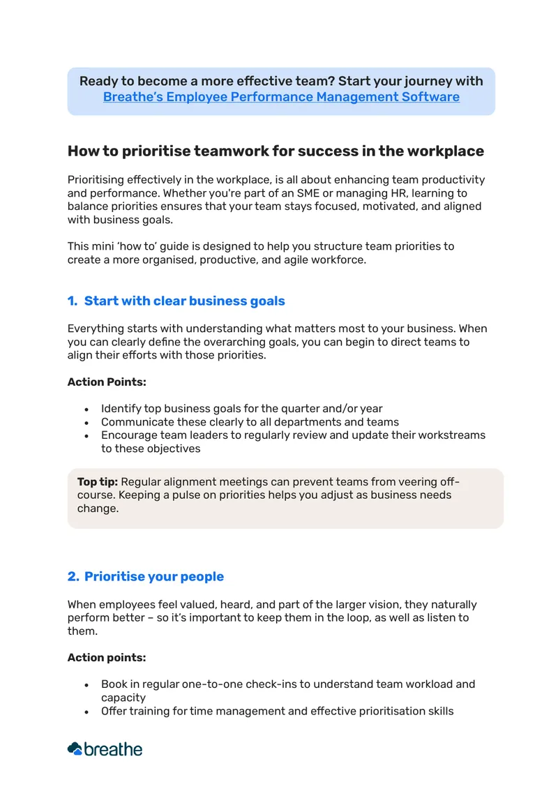 Teamwork Prioritization Strategies for Workplace Success