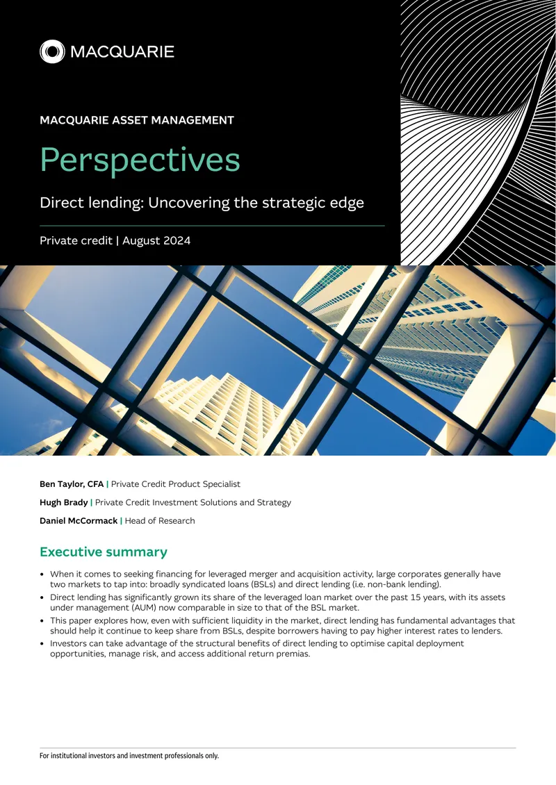 Direct Lending Strategic Advantages in Private Credit