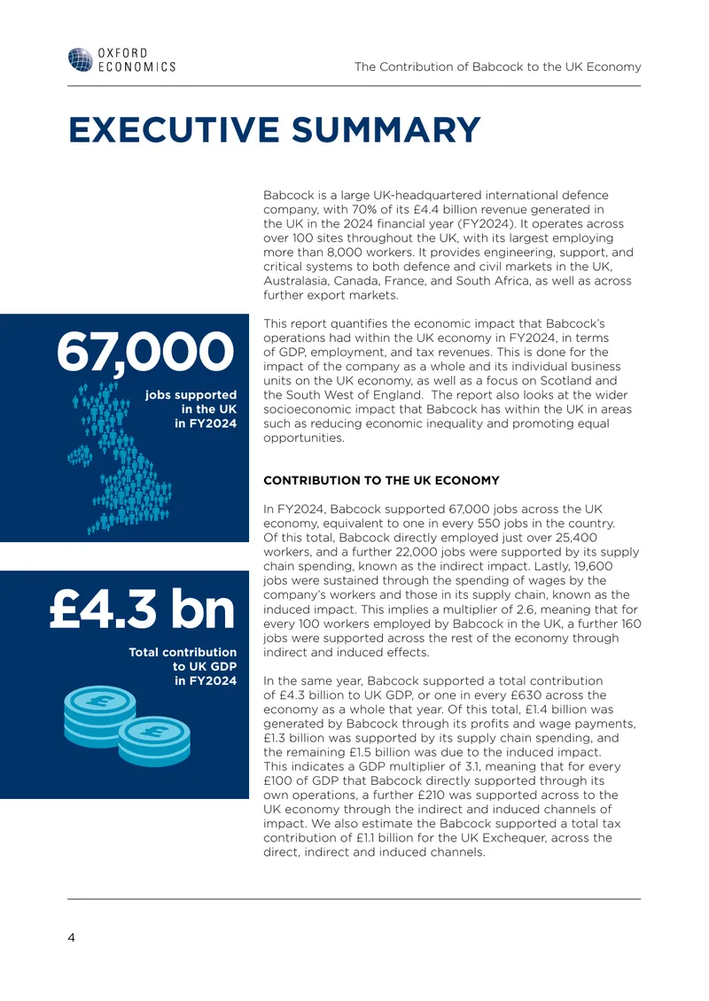 Economic Impact of Babcock on the UK Economy