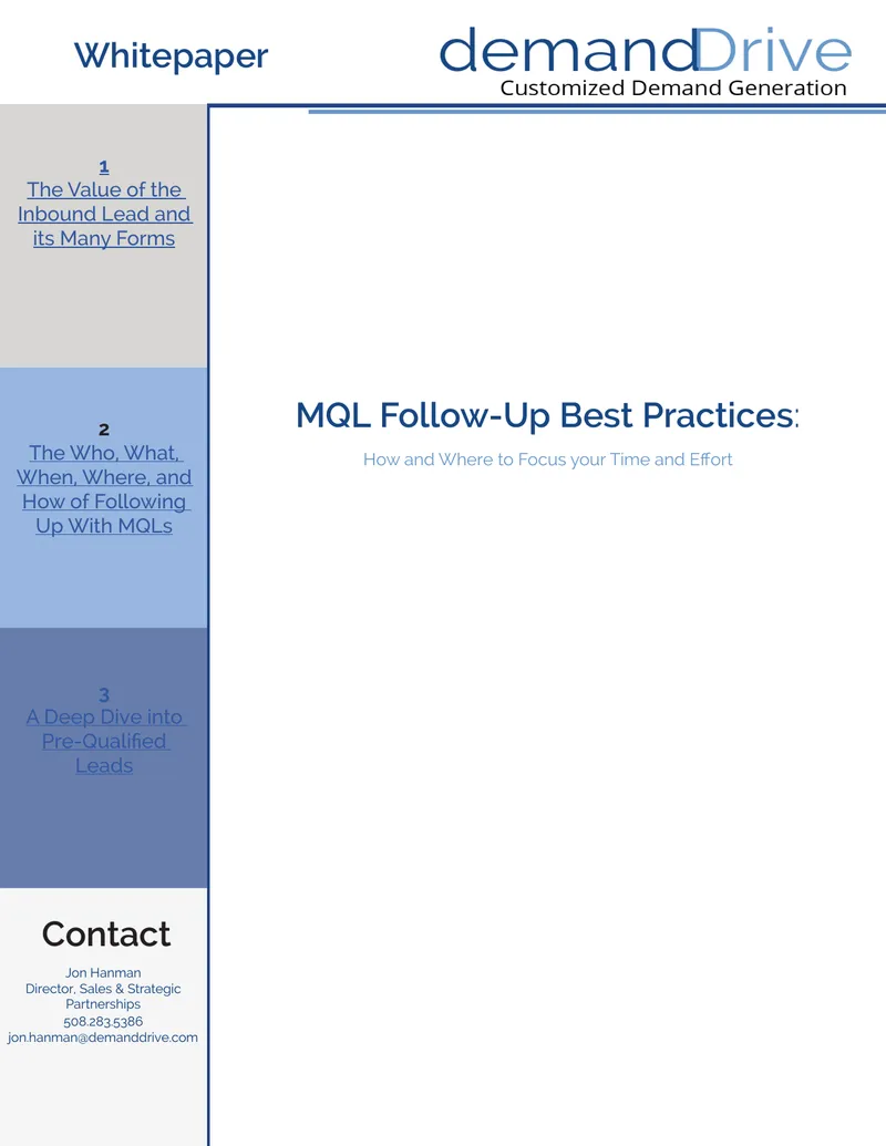 MQL Follow-Up Best Practices Guide