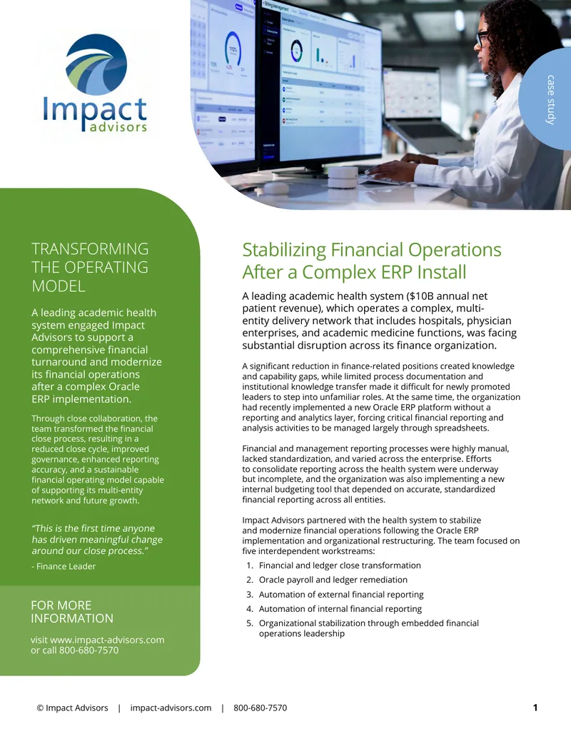 Stabilizing Financial Operations After ERP Implementation