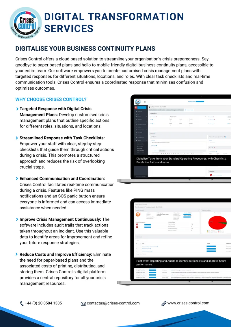 Digital Business Continuity Management Solutions