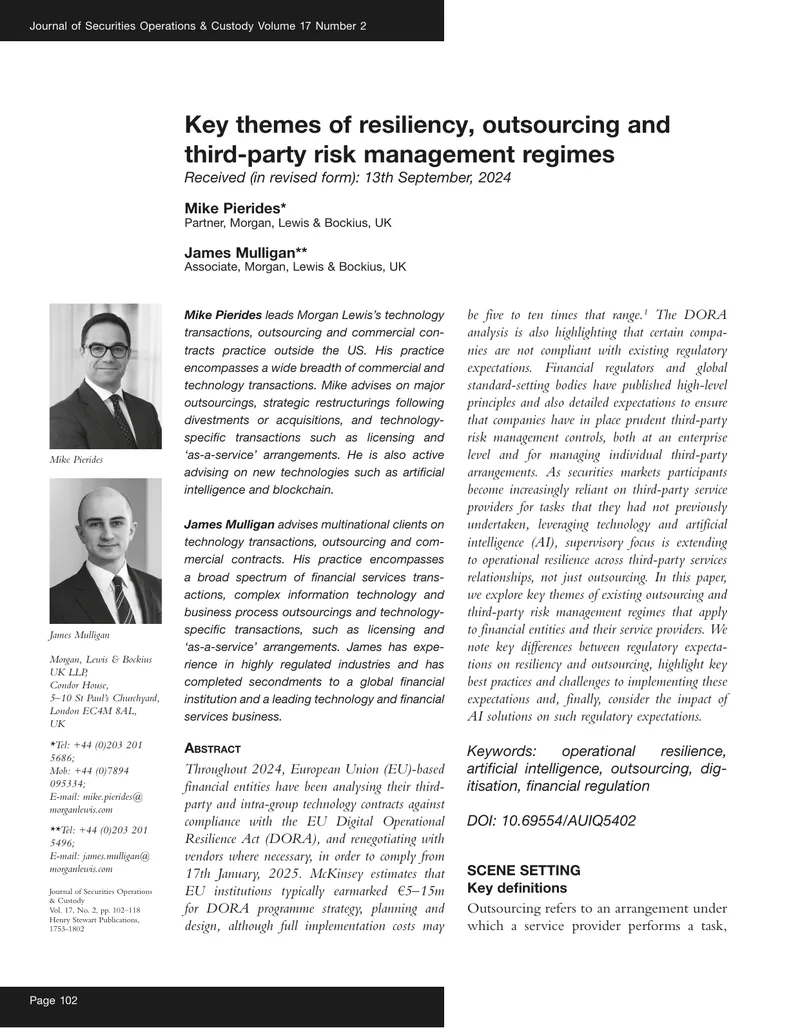 Key Themes in Outsourcing and Third-Party Risk Management
