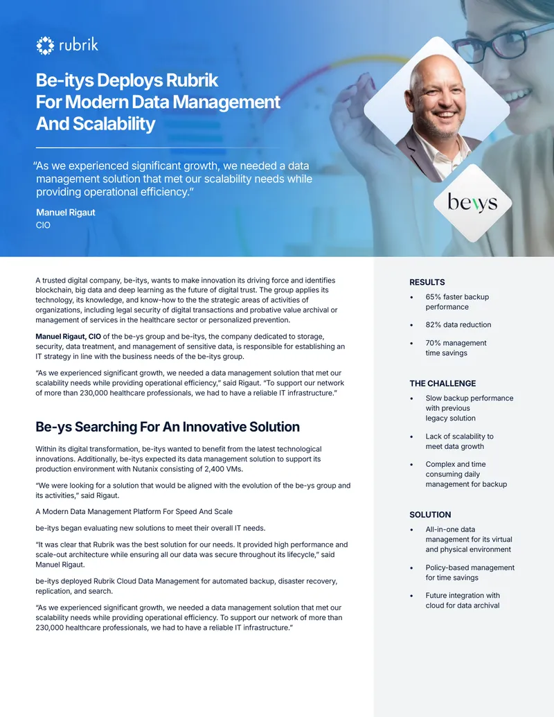 Be-itys Implements Rubrik for Data Management
