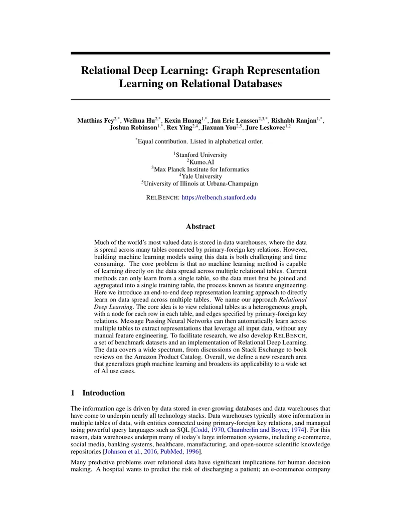 Relational Deep Learning Approach for Predictive Tasks