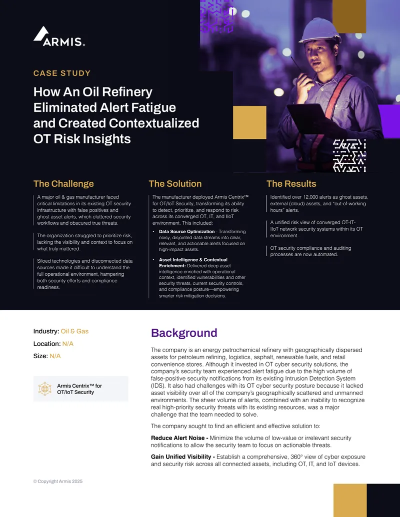 Oil Refinery OT Security Improvement Case Study