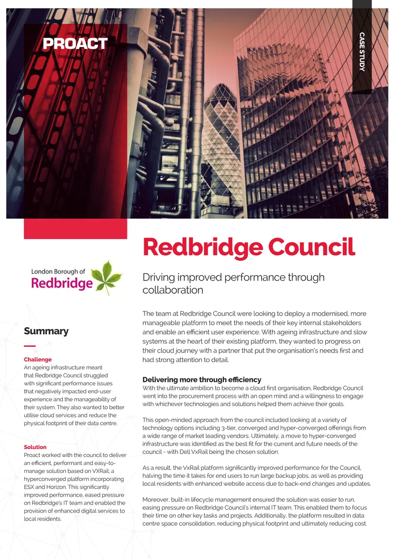 Redbridge Council Cloud Infrastructure Improvement Case Study