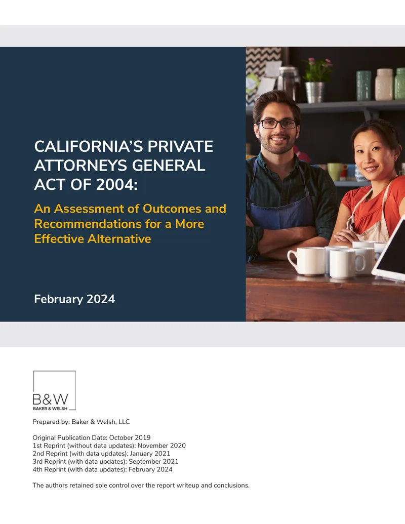 Assessment of California's Private Attorneys General Act Outcomes