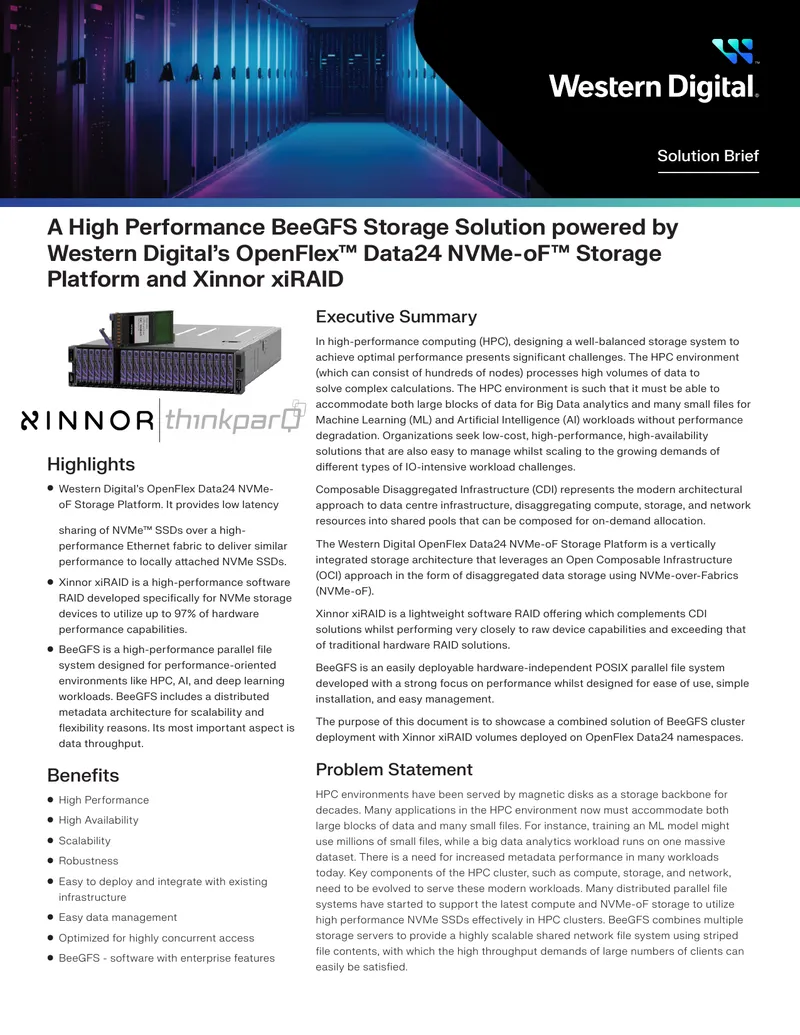 High Performance BeeGFS Storage Solution Overview