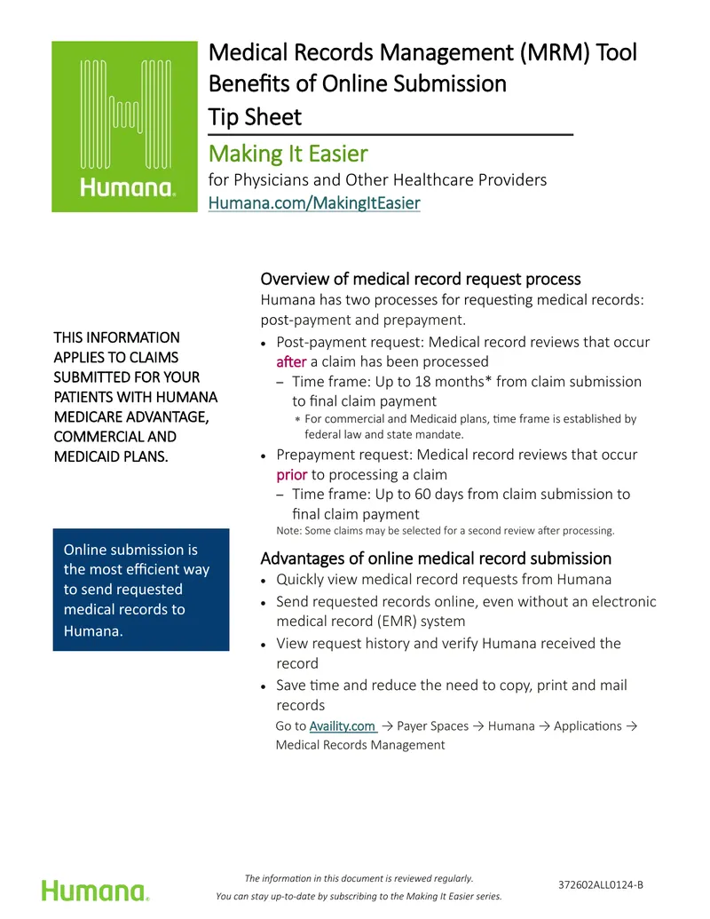 Medical Records Management Online Submission Guide