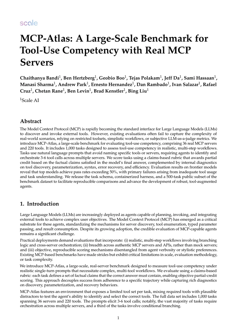 MCP-Atlas Benchmark for Tool-Use Competency