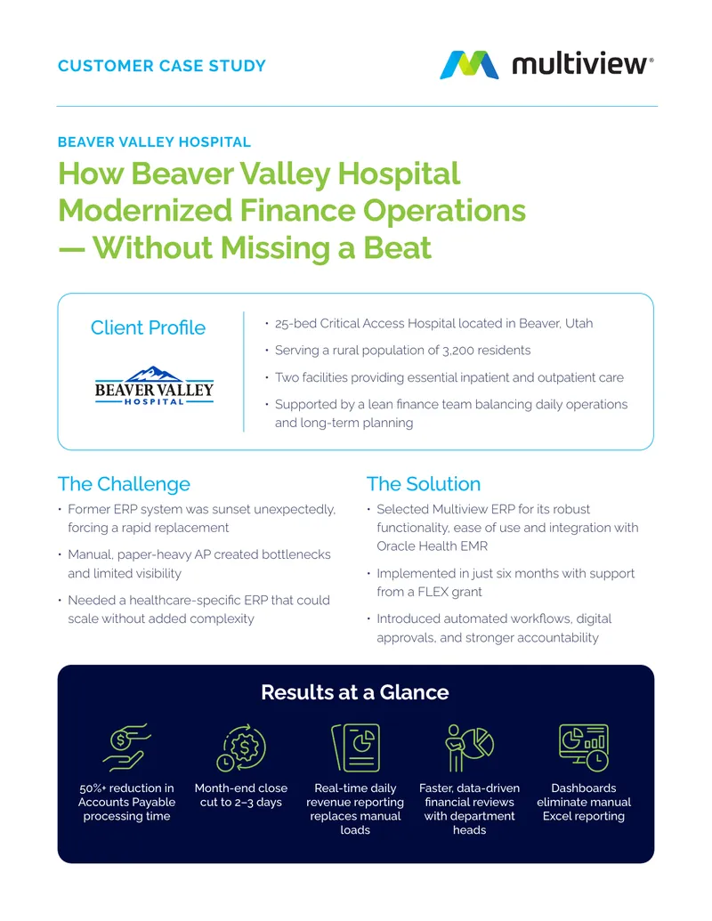 Beaver Valley Hospital Finance Operations Modernization