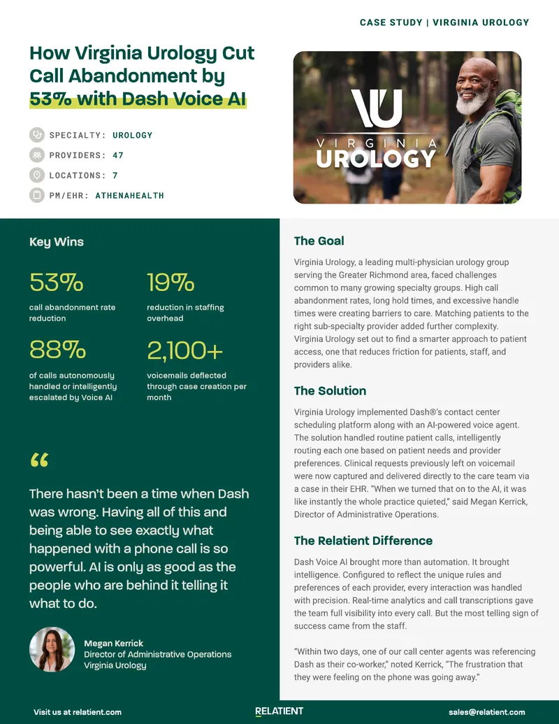 Virginia Urology Case Study on Call Abandonment Reduction