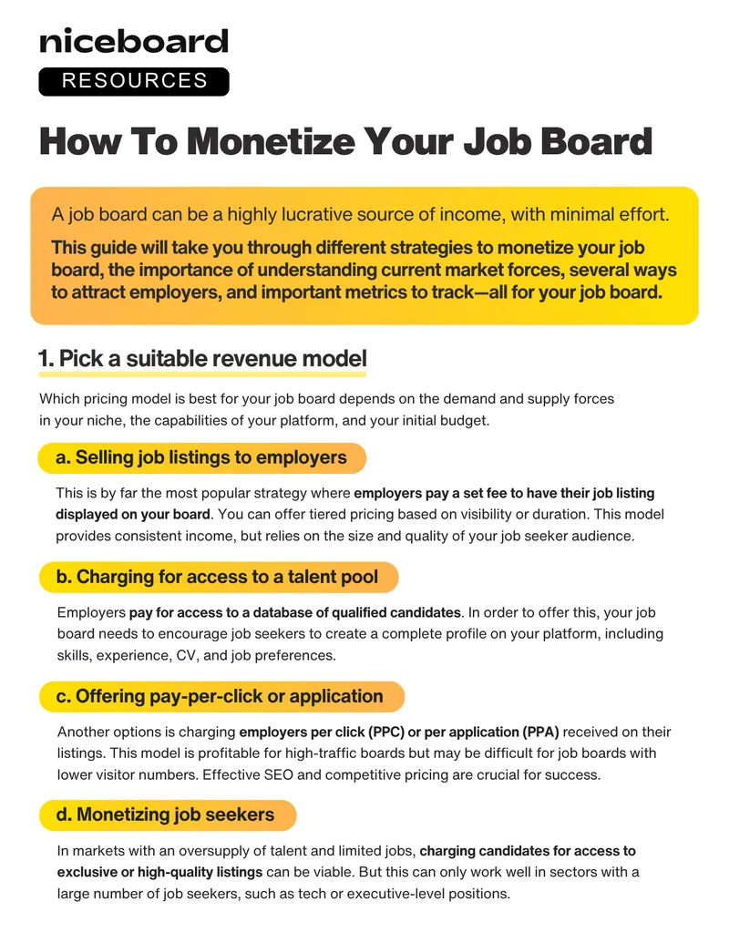 Strategies for Monetizing Your Job Board
