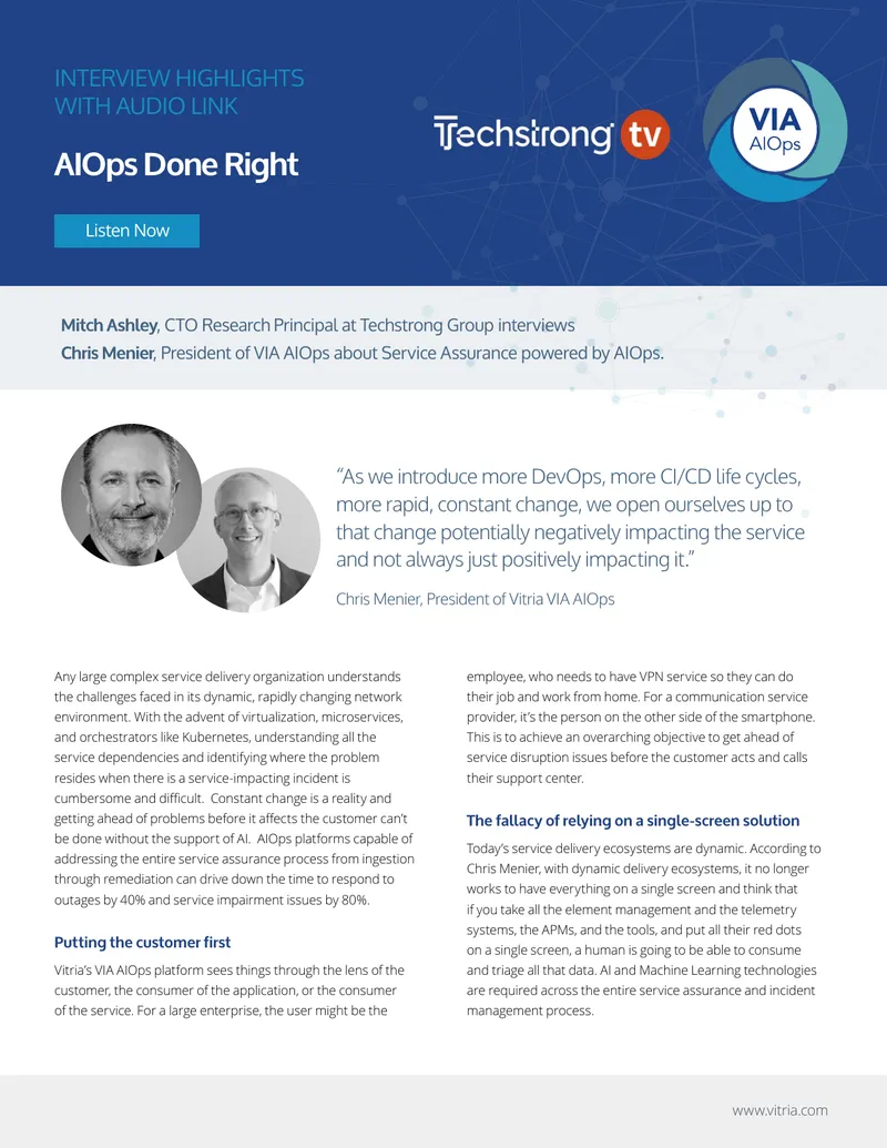 Service Assurance Powered by AIOps Interview