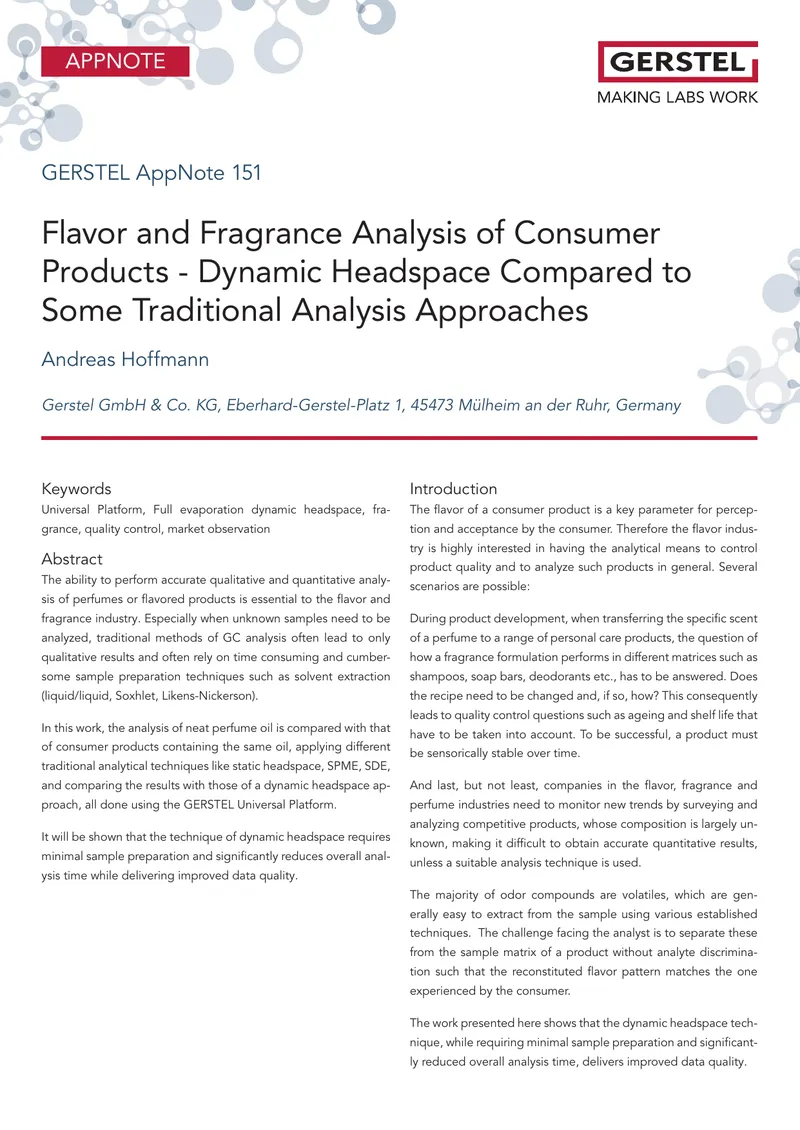 Flavor and Fragrance Analysis Techniques Comparison