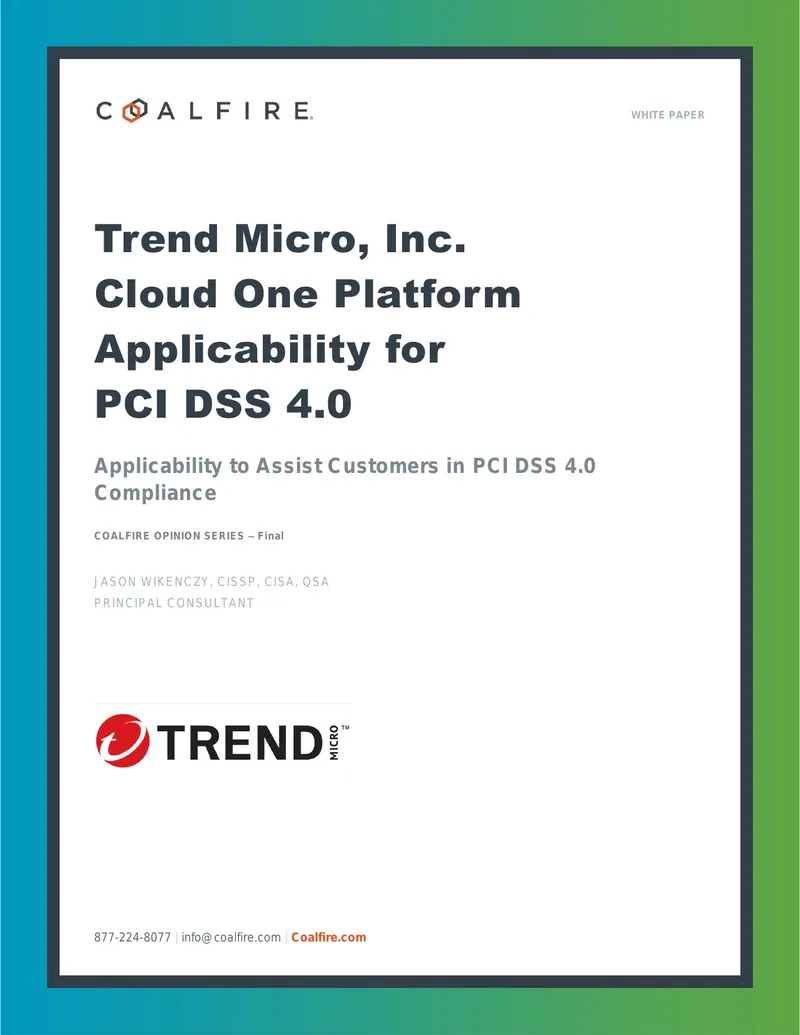 Trend Micro Cloud One PCI DSS 4.0 Applicability Guide