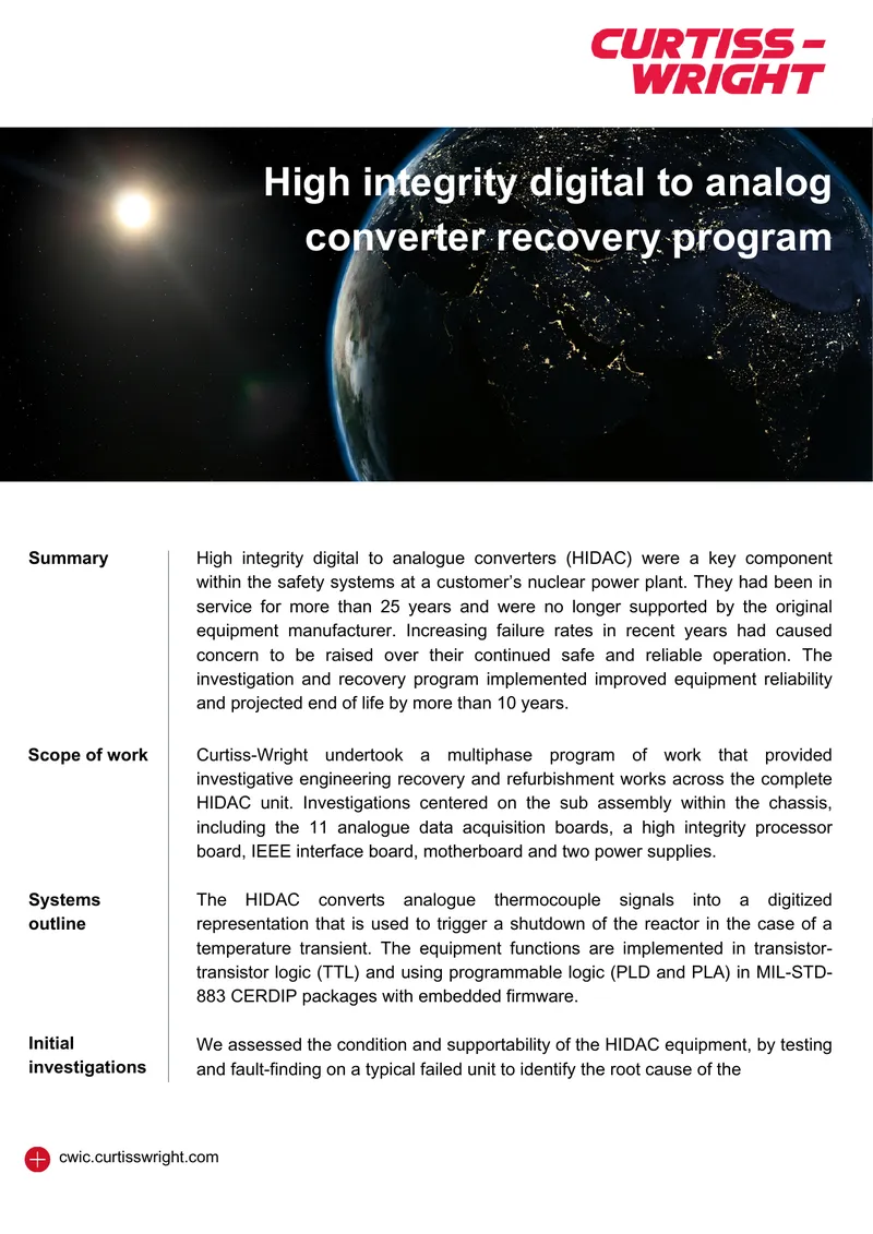High Integrity Digital to Analog Converter Recovery Program