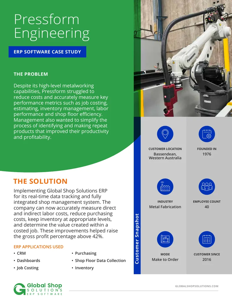 Pressform Engineering ERP Software Case Study