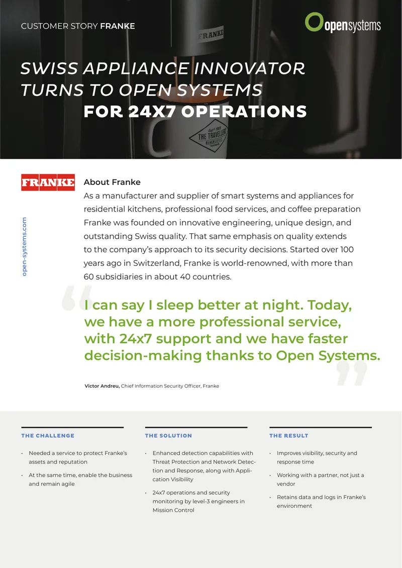 Franke Customer Story on Security Solutions