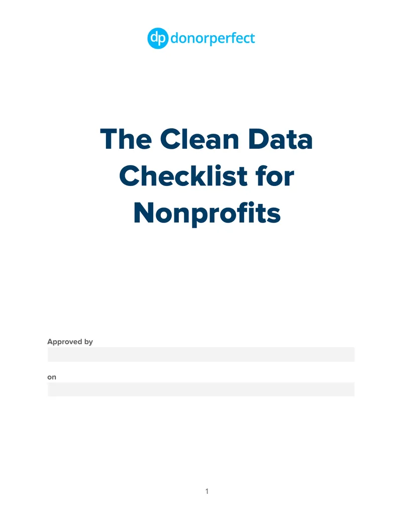 Clean Data Checklist for Nonprofits