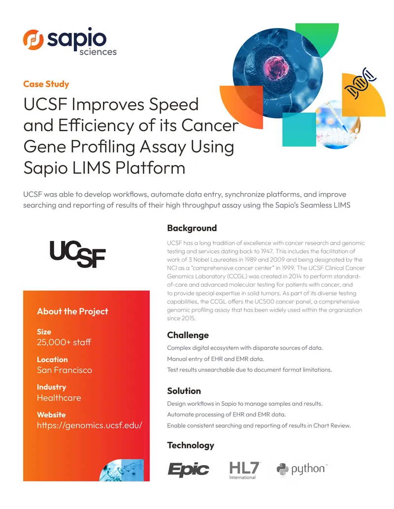 UCSF Cancer Gene Profiling Assay Enhancement Case Study