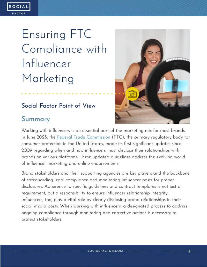 FTC Compliance Guidelines for Influencer Marketing