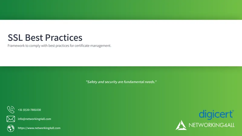 SSL Certificate Management Best Practices Framework