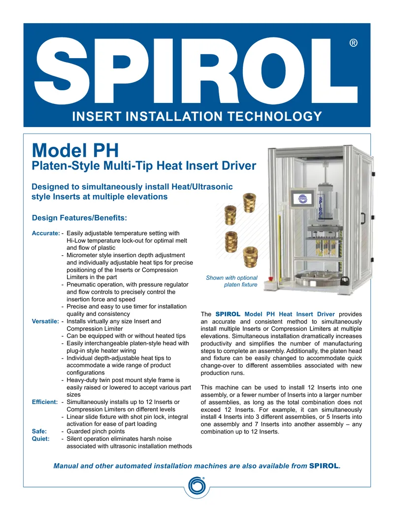 Model PH Platen-Style Heat Insert Driver Overview